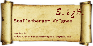 Staffenberger Ágnes névjegykártya